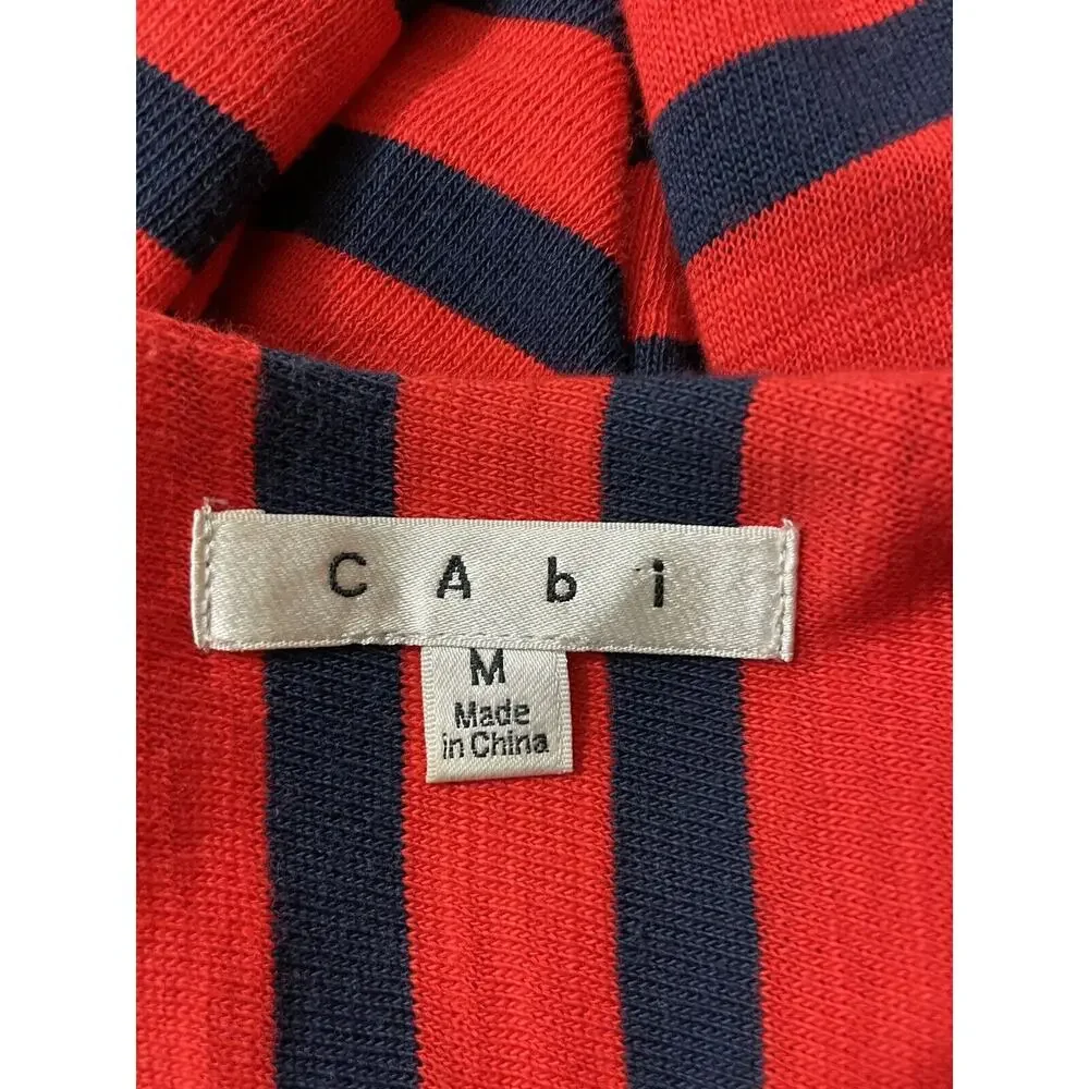 CAbi Yacht Club Jacket Blazer Red/Navy Striped Nautical Style 224 Women's Medium